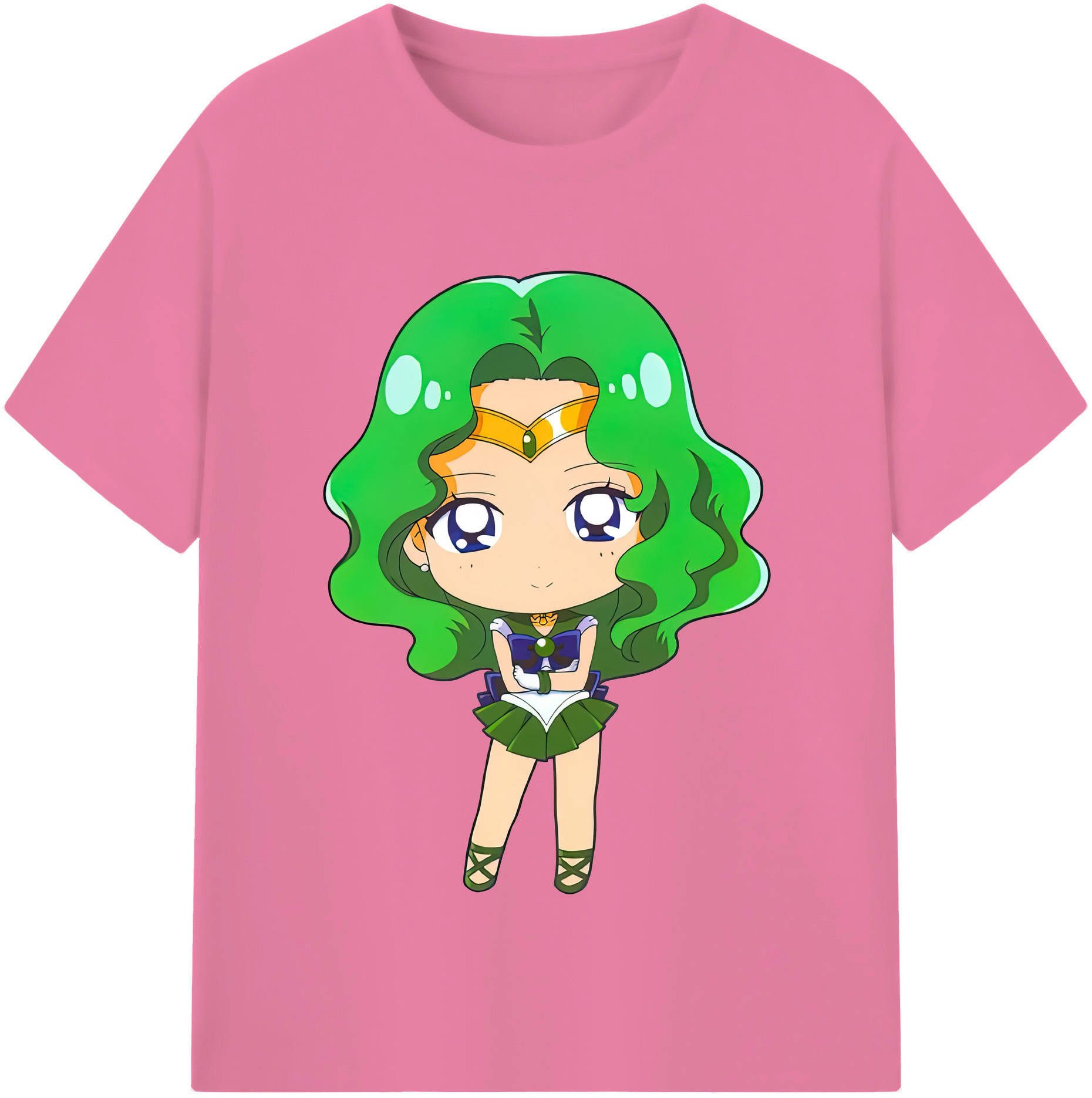 （画像用） 美少女戦士セーラームーン 海王 みちる（かいおう みちる） Sailor Moon Kaiou Michiru 綿100％半袖Tシャツ（フロントプリント）